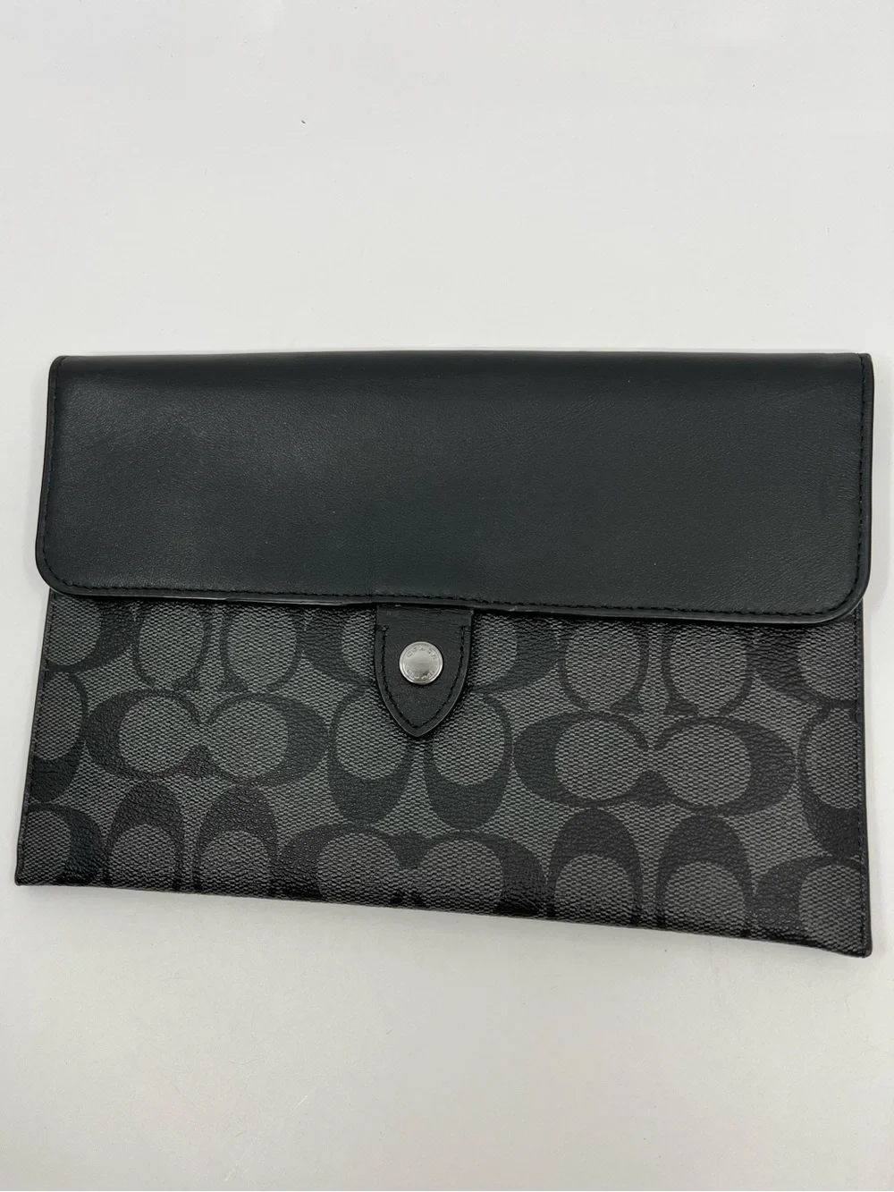 Coach Mini Tablet Sleeve In Signature Canvas Style # C2024 Gunmetal/Charcoal